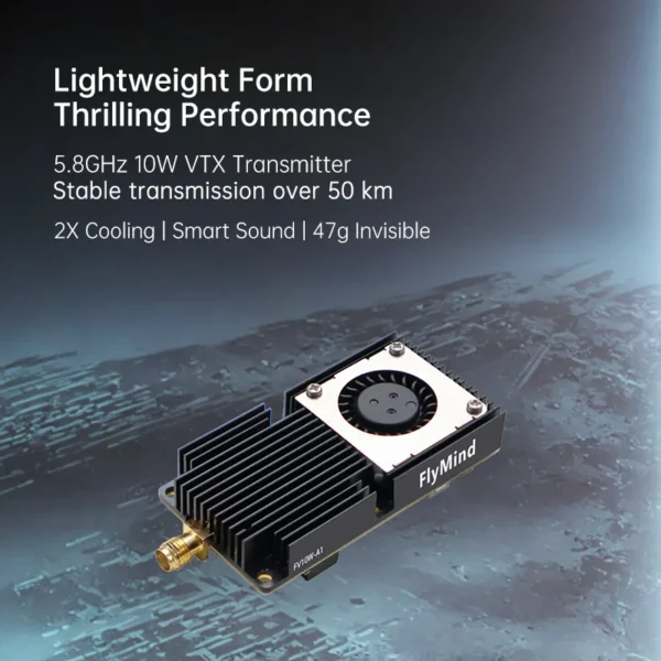 5.8GHz 10W 80CH Vtx Transmitter Fpv Racing Drone Part Mindvision Fv10W-A1