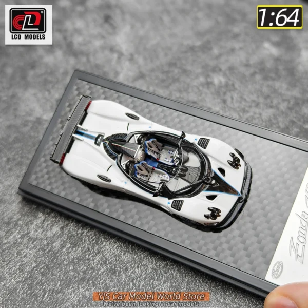 WHITE: LCD diecast model 1:64 scale Zonda HP new car model for static decorative items to give to friends as a holiday gift colle - Image 6