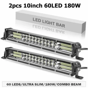 [2pcs 10inch 180W] Slim 12D led light bar 20inch 10inch Spot Flood Combo Beam led bar For SUV 4X4 Off Road LED Work Lamp 12V 24V Auto Driving Light