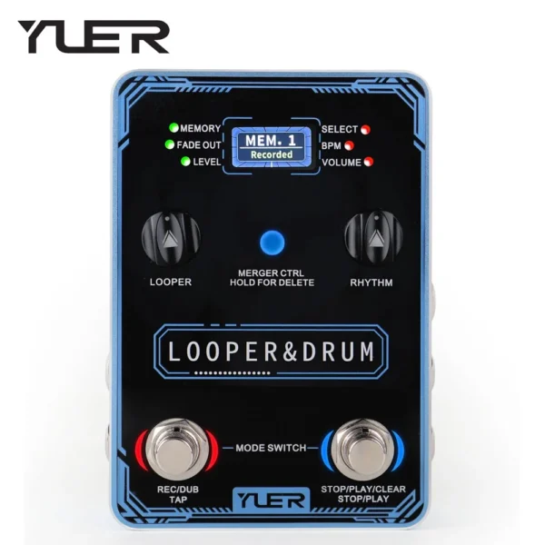 Yuer Looper Drum Guitar Effect Pedal Phrase Loops Drum Machine 40 Storage 100 Drum Rhythms 10 Metronomes Guitar Bass Accessories - Image 3