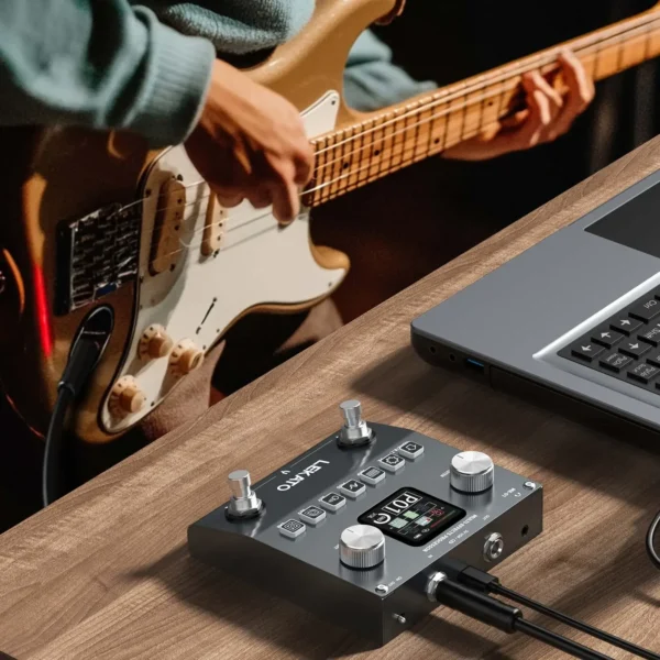 Lekato Multi Effects Guitar Pedal Bass Effects Pedal Gig-Ready W/80 Pro Presets Pocket-Sized Power & Roadie-Proof Metal Shell - Image 4