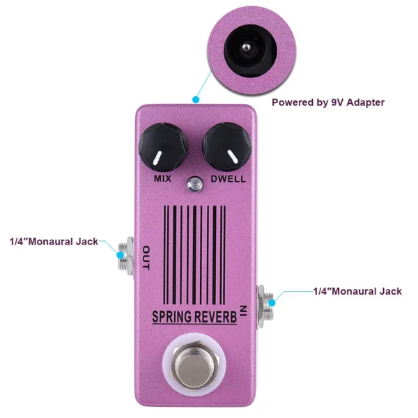 MOSKYAUDIO SPRING REVERB Mini Guitar Effect Pedal MP-51 True Bypass Metal Electric Guitar Effects Processors efeito guitarra - Image 5