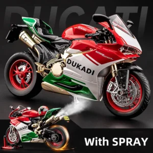 1:9 1199 Panigale With Spray Alloy Die Cast Motorcycle Model Toy Vehicle Collection Sound and Light Off Road Autocycle Toys Car