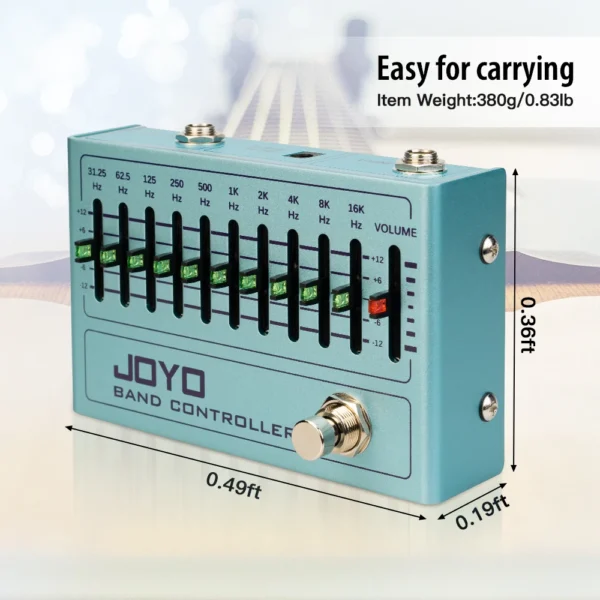 JOYO Guitar Effect Pedal R-12 BAND CONTROLLER Equalizer Pedal 31.25Hz-16kHz 10 Band EQ for 4/5/6/7 String Electric Guitar Bass - Image 5