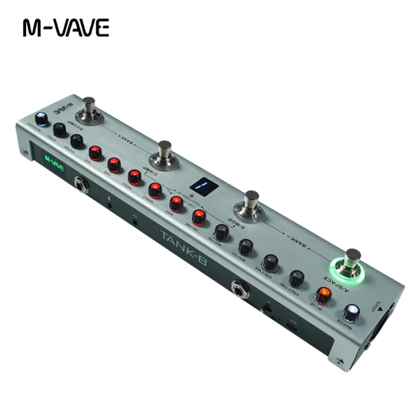 M-VAVE Tank-B Multi-Effect Bass Pedal Rechargeable 36 Presets 9 Preamp Slots 8 IR Cab Slots 3 Modulation/Delay/Reverb Effects - Image 4