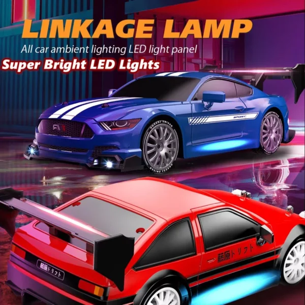 1:24 High Speed RC Drift Vehicle Cars Mustang 4WD Remote Control Racing Car Gift Competition Race Car Boys Toy Replaceable Tire - Image 5