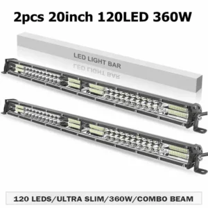 [2pcs 20inch 360W] Slim 12D led light bar 20inch 10inch Spot Flood Combo Beam led bar For SUV 4X4 Off Road LED Work Lamp 12V 24V Auto Driving Light