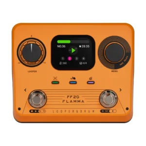 FLAMMA FF20 Stereo Dual Footswitch Looper Drum Machine Pedal for Electric Guitar 100 Storage Slots 300 Minute Loop Recording