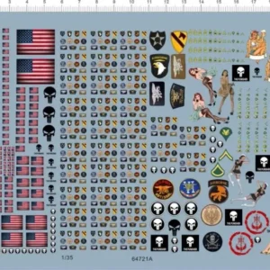 1/35 helmet All Size USA flag brassard collar badge Model Kit Water Slide Decal