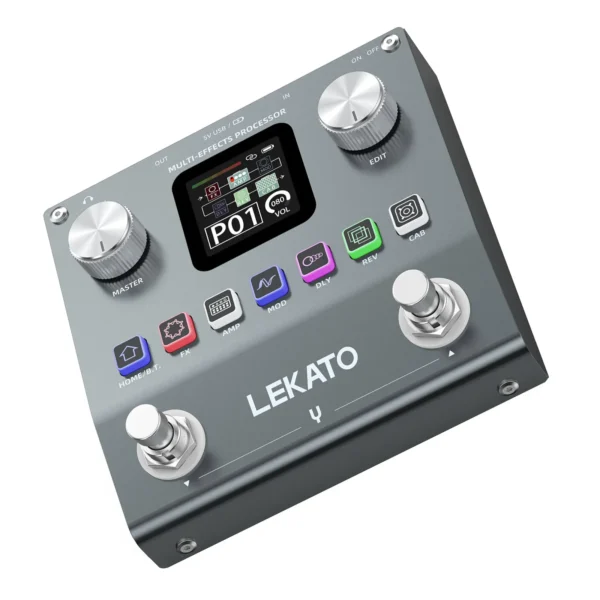 Lekato Multi Effects Guitar Pedal Bass Effects Pedal Gig-Ready W/80 Pro Presets Pocket-Sized Power & Roadie-Proof Metal Shell - Image 6