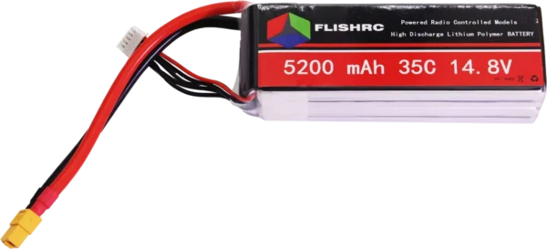 1PCS FLISHRC Lipo Battery 5200mAh 4S 14.8V 35C for 450 EC135 EC145 UH-1 Helicopter - Image 6