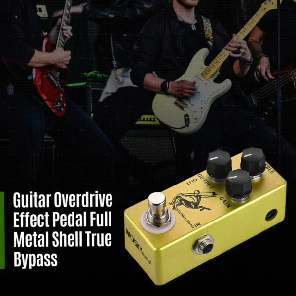 MOSKYAudio Golden Horse Guitar Overdrive Effect Pedal Full Metal Shell True Bypass - Image 4
