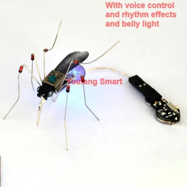 [Voice Rhythm Light] STEAM DIY Robotic Insects Science Invention Electronic Animal for School Competition Non-soldered DIY Kit Stem Toys Robot Animal
