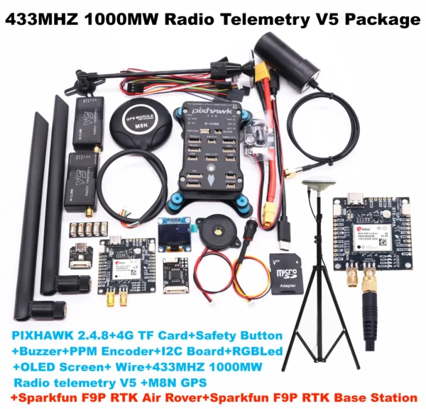[RTK2 433MHZ PX4] Rctosky SparkFun GPS RTK2 Board ZED F9P Qwiic High-Precision UAV GNSS Series Ardupilot Pixhawk PX4 FPV AutoPilot flight control