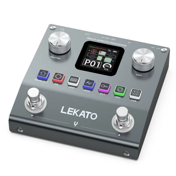 Lekato Multi Effects Guitar Pedal Bass Effects Pedal Gig-Ready W/80 Pro Presets Pocket-Sized Power & Roadie-Proof Metal Shell - Image 3