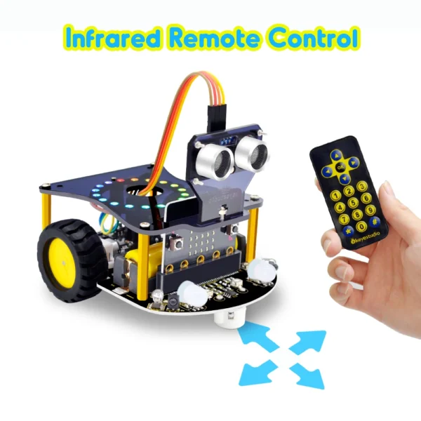 Keyestudio Microbit V2 Robot Car Kit for BBC Microbit V2 Smart Cars for Makecode & Micropython Programming Kids STEM Toys - Image 5
