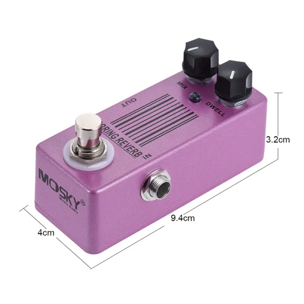 MOSKYAUDIO SPRING REVERB Mini Guitar Effect Pedal MP-51 True Bypass Metal Electric Guitar Effects Processors efeito guitarra - Image 4