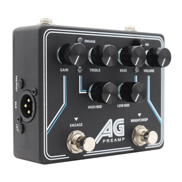 NEW Bass AG Preamp Bass Effect Pedal With DI 4-Band EQ Headphone Out AUX In fast response a wide tone Clone Aguilar AG Preamp - Image 3