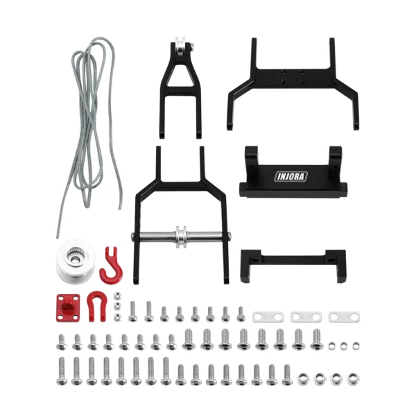 [Crane Kit BK] INJORA INJS2065-360 Waterproof 7KG Winch Servo & Tow Truck Crane Kit for 1/18 TRX4M