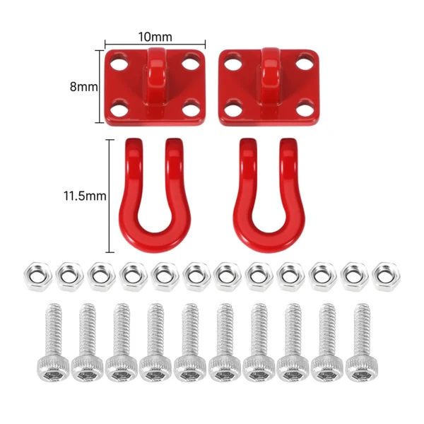 INJORA 2PCS Metal Tow Hook for 1/24 1/18 RC Crawlers - Image 3