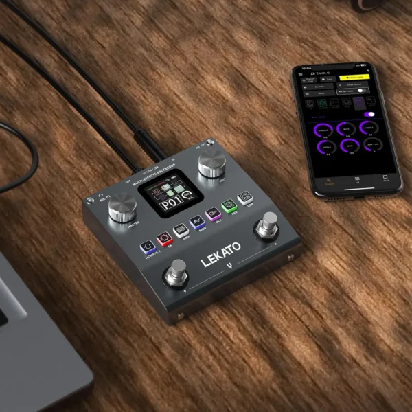 Lekato Multi Effects Guitar Pedal Bass Effects Pedal Gig-Ready W/80 Pro Presets Pocket-Sized Power & Roadie-Proof Metal Shell - Image 5