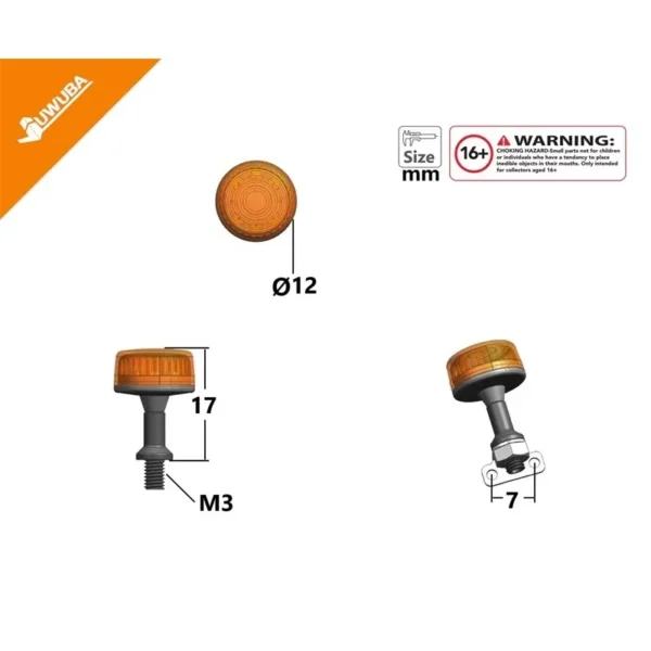 1pcs-2RL-012: LED 1pcs ABS Warning Light Rotating Lamp for 1/14 Tamiya RC Truck Scania BENZ VOLVO MAN Diy Parts - Image 5