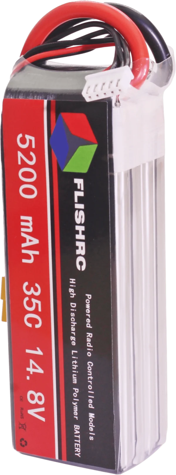 1PCS FLISHRC Lipo Battery 5200mAh 4S 14.8V 35C for 450 EC135 EC145 UH-1 Helicopter - Image 4
