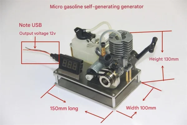 15-level Methanol Engine Modified Gasoline DIY Micro Mini Gasoline Engine DC Generator Fuel Model - Image 3