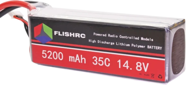 1PCS FLISHRC Lipo Battery 5200mAh 4S 14.8V 35C for 450 EC135 EC145 UH-1 Helicopter - Image 3