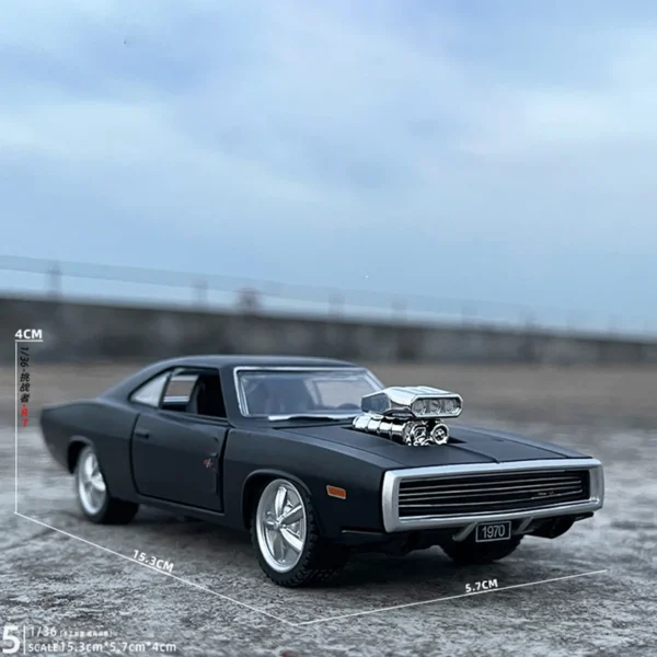 1:32 Dodge Charger R/T 1970 Alloy Muscle Car Model Sound and Light Pull Back Children's Toy Collectibles Birthday gift - Image 5
