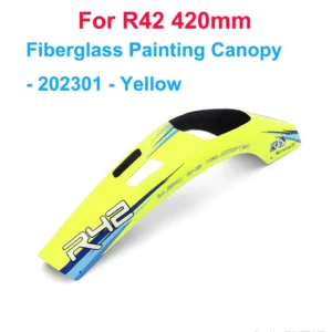 [Yellow Canopy] ALZRC DIY R42 FBL KIT RC Helicopter Replacement Parts R42 Fiberglass Painting Canopy Yellow Orange /R42 Tail Belt Tension Ring