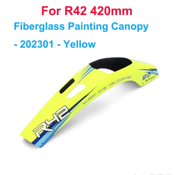 [Yellow Canopy] ALZRC DIY R42 FBL KIT RC Helicopter Replacement Parts R42 Fiberglass Painting Canopy Yellow Orange /R42 Tail Belt Tension Ring