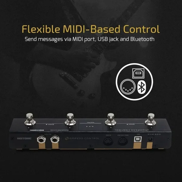 Hotone Midi Controller Ampero Control Dual Footswitch Pedal Momentary 2-Way Pedal Foot Switch Controller Ampero Switch 6.35 mm - Image 2