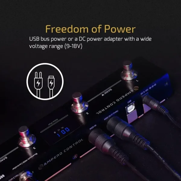 Hotone Midi Controller Ampero Control Dual Footswitch Pedal Momentary 2-Way Pedal Foot Switch Controller Ampero Switch 6.35 mm - Image 5