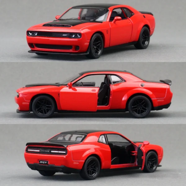 KiNSMART Toy Car Model 1/40 Dodge Challenger SRT Demo Hypercar Diecast Miniature Pull Back Vehicle Collection Gift For Kid Boy - Image 4
