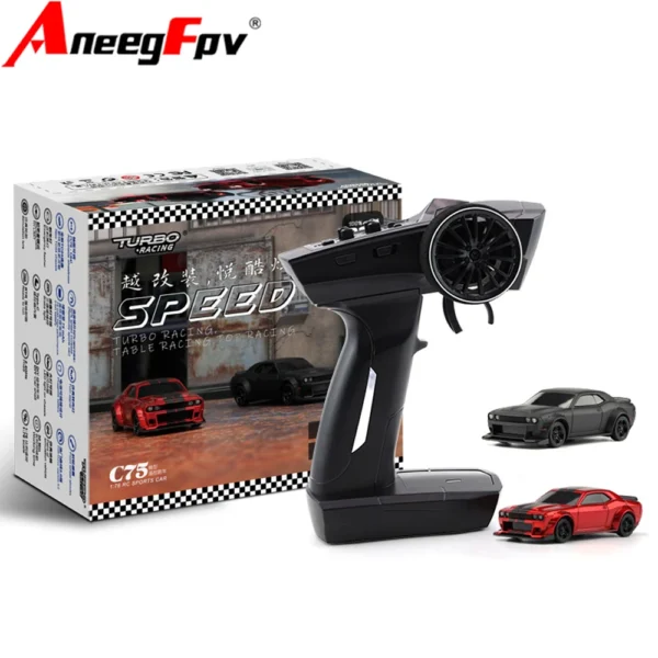 Turbo Racing 1:76 C75 On Road Car Radio Full Proportional Remote Control Toys RTR Kit For Kids and Adults
