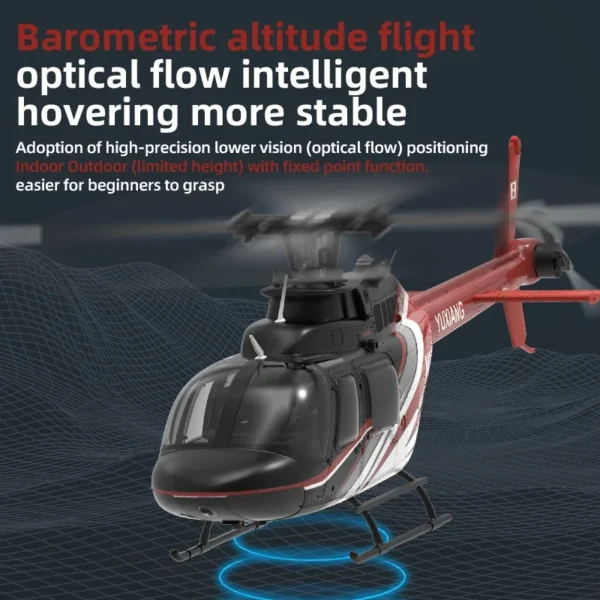YuXiang F08 Bell 206 1/27 Scale RC Helicopter Dual Brushless Motors 6CH with Optical Flow Positioning 6-Axis Gyro for Beginner - Image 5