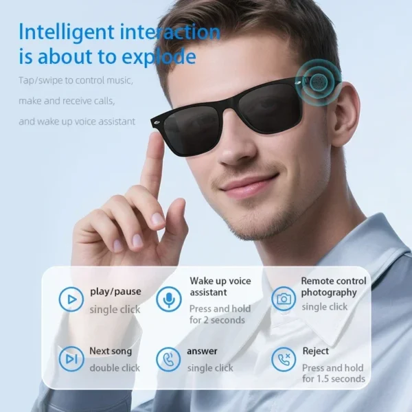 Xiaomi 4k Hd Ai Smart Glasses Camera Wearable Mini Camera Bluetooth Call Voice Assistant Control Smart Sports Camera Glasses - Image 4