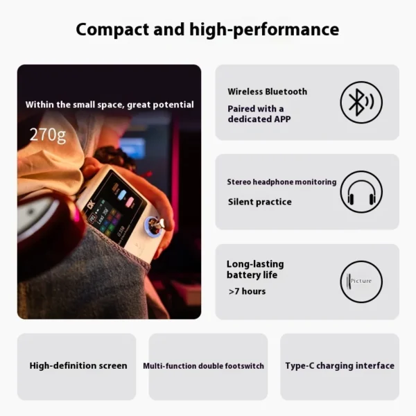 DK iE-350 MEGATRON Electric Guitar Integrated Effect Rechargeable Drum Machine Customized Bluetooth Pocket Digital Effect Devic - Image 4