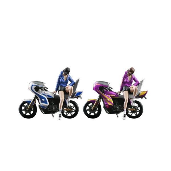 More Art 1:64 Motorcycle Girl Action Figure Set Model For Display & Collection & Gift - Image 2