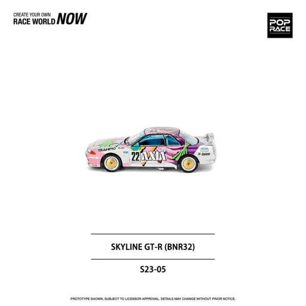 New Stocks Xcartoys Poprace 1：64 Minicar SKYLINE GTR(BNR32) Japan Touring Car Championship Alloy Models Diecast Car - Image 6
