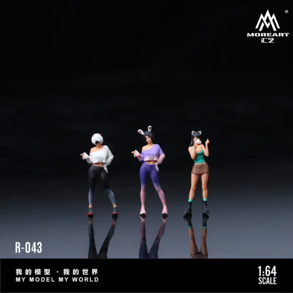 More Art 1:64 Cute Energetic Girl Figure Set Resin Decoration Figure Model for Gift&Display&Collection - Image 2