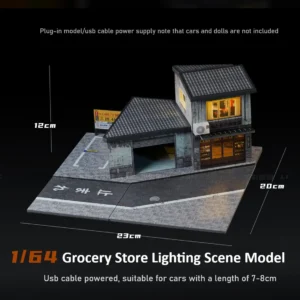 [Grocery Store] 1:64 Diorama Car Garage Model LED City Street Japanese Store Scene Display Toys