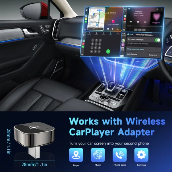 Pionray 2in1 Wireless CarPlay Adapter Android Auto AI Smart Box Car Intelligent Systems For VW Toyota Nissan Honda Ford Benz - Image 3