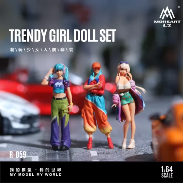 *Pre order*More Art 1:64 Trendy Girl Resin Doll Set Model Decoration Figure Model for Gift&Display&Collection