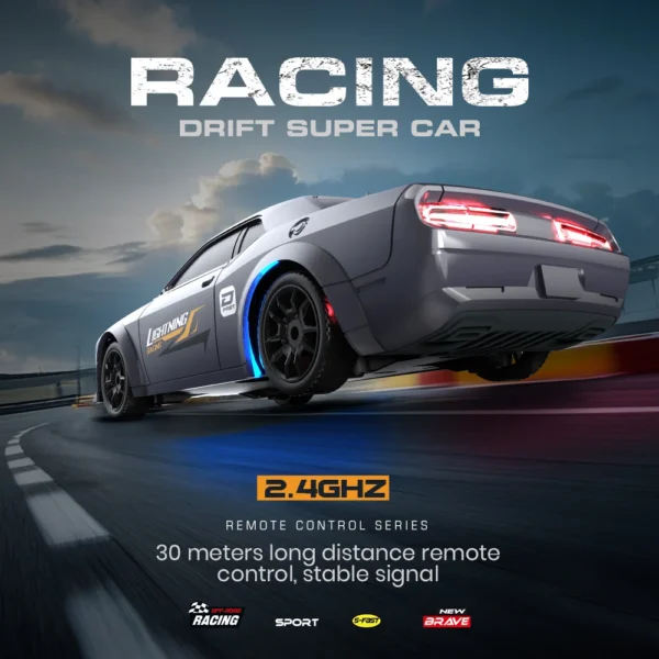 RC Car 4x4 2.4G 4WD 1/43 Remote Control Racing Drift Vehicle High Speed Off road RTR with 7 Color LED Lights Toys Kids Boys Gift - Image 5