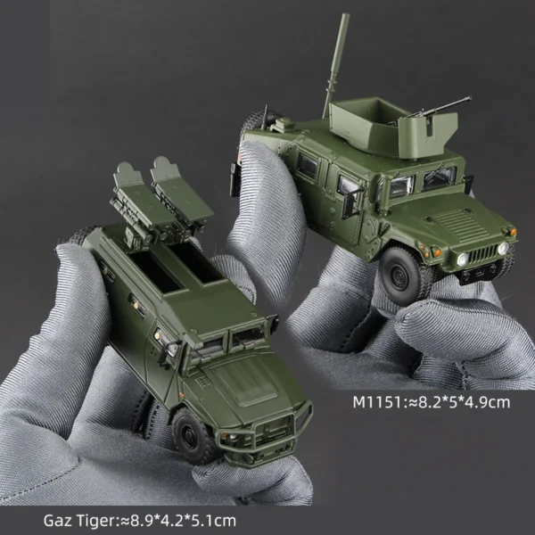 Massdi 1:64 Tiger Gaz Armored Vehicle Car Model M1151 Off Road Antitank Alloy Miniature Diecast Vehicles Toy Collection - Image 2