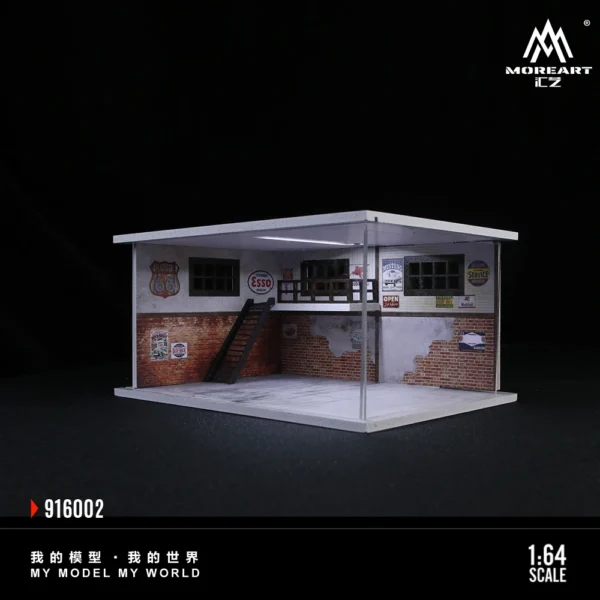 MoreArt 1:64 Warehouse/ Repair Shop Lighting Diorama Parking Lot For Display & Collection & Gift - Image 3