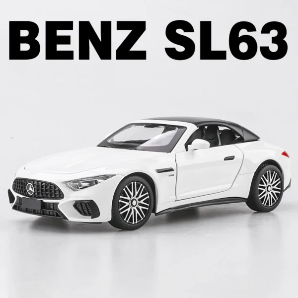 1:24 Benz SL63 AMG Supercar Alloy Die Cast Toy Car Model Sound and Light Children's Toy Collectibles Birthday Gift - Image 6