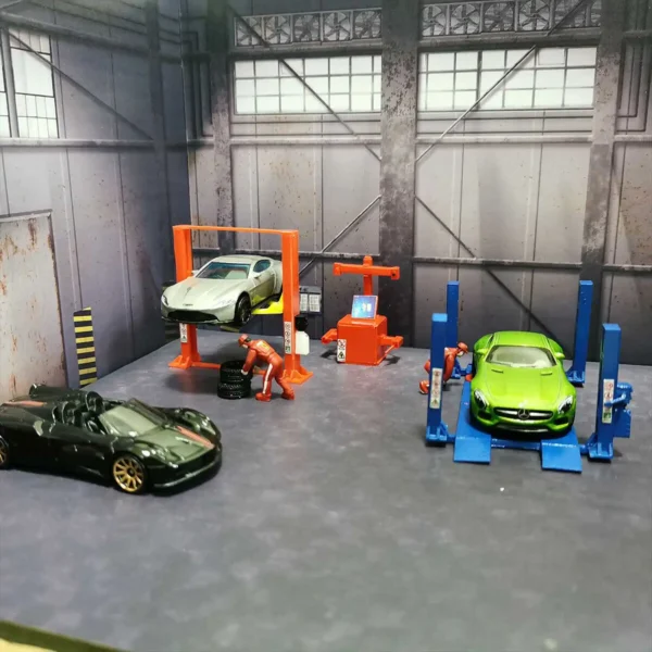 1:64 Diecast Car Model Repair Garage Diorama DIY Display Toy Gift for Collectors  Vehicle Background Scene models - Image 4